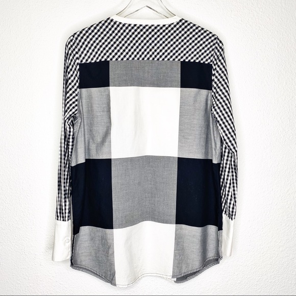 Adam Lippes Color Block Long Sleeve Button Up - Picture 5 of 5